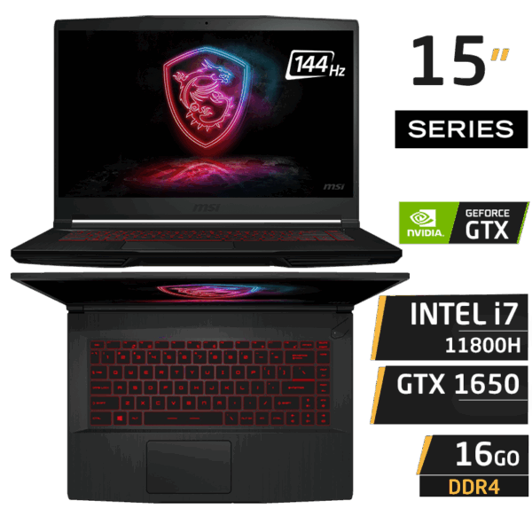 PC PORTABLE GAMER MSI GF63 11SC i7-11800H gTX 1650 MaxQ 16GB 512GB