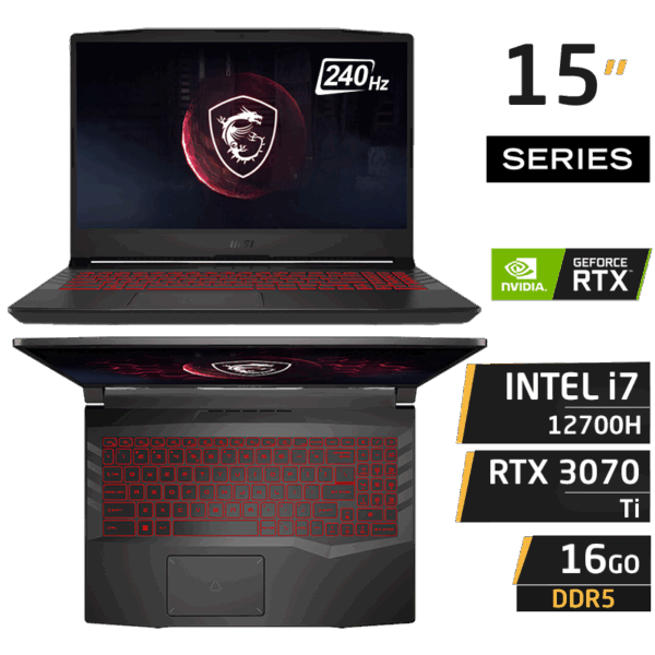 PC Portable Gamer MSI Pulse GL66 12UGSZOK i7-12700H 16GB DDR5 1TB Gen 4 RTX 3070 Ti 8GB Titanium Gray