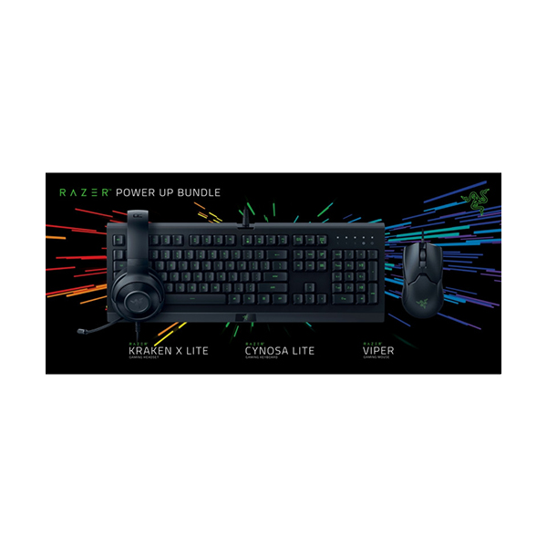 Razer Power Up Bundle (Clavier Cynosa Lite + Souris Viper + Casque Kraken X Lite)