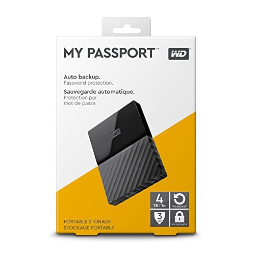 Disque dur externe WESTERN DIGITAL MY PASSPORT 4To Noir (WDBYFT0040BBK)